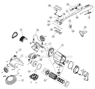 Part Location Diagram of 2250400 Dirt Devil Dirt Cup Assembly